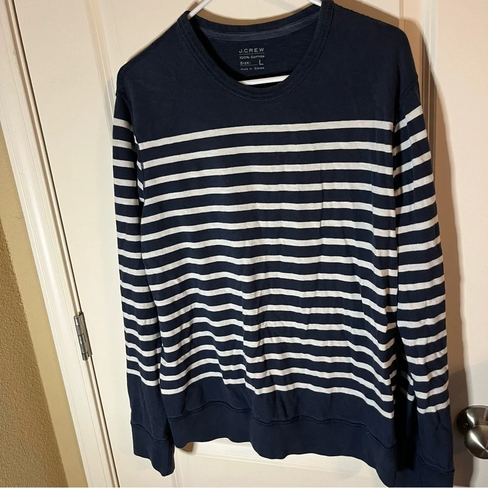 J Crew Distressed Striped Sweater